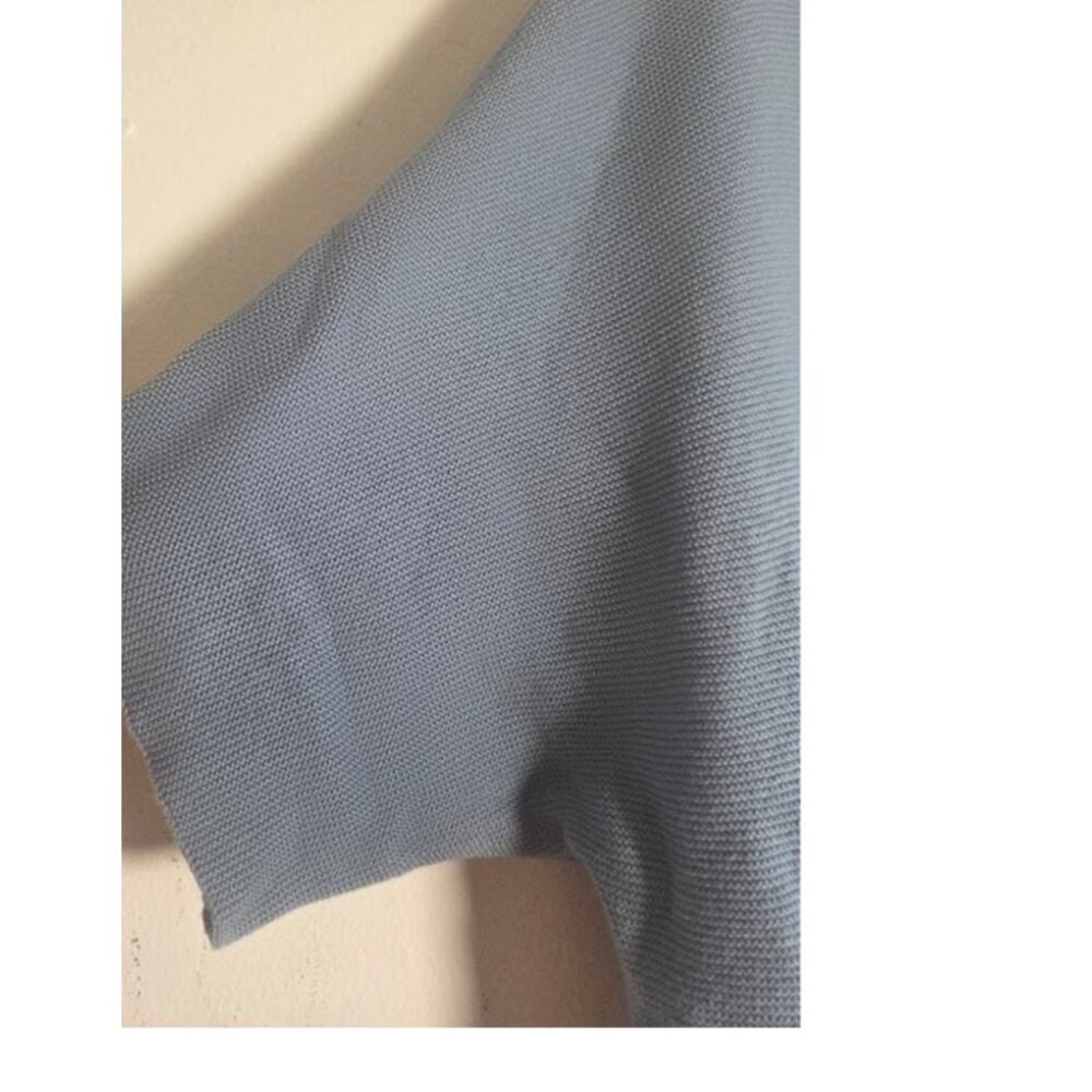 Quince Slate Blue Organic Cotton/Cashmere Knit Dolman Sleeve Sweater size Medium - Picture 3 of 6